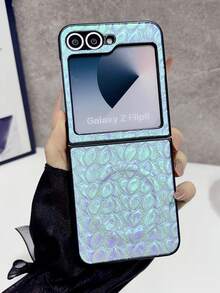 1个时尚、可爱、简约、彩色磁吸折叠手机壳，可保护手机并防止跌落：适用于三星Galaxy Zflip 5/Zflip 6/Zflip 7/Galaxy Z Flip7 FE - 藍色 - 查看 1