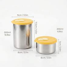 304 Stainless Steel Food Container, Stackable Refrigerator Sealed Fresh-Keeping Box, Fruit And Vegetable Meat Storage Box With Lid, Large Capacity Food Preservation Box, Suitable For Kitchen Food Storage And Organization - Multicolor - View 28
