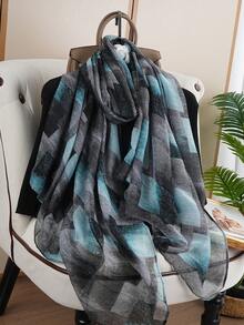 1pc Fashion Printed Scarf/Shawl, Luxury 80*180CM Neck Wrap, Versatile Accessory For Women, Suitable For All Seasons - Multicolor - View 4