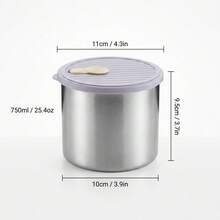 304 Stainless Steel Food Container, Stackable Refrigerator Sealed Fresh-Keeping Box, Fruit And Vegetable Meat Storage Box With Lid, Large Capacity Food Preservation Box, Suitable For Kitchen Food Storage And Organization - Multicolor - View 32