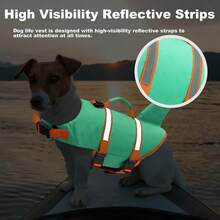 Metglad Dog Life Jacket - Stylish Color Pet Swimming Vest With Rescue Handle, High Buoyancy Anti Tear Dog Buoyant Vest, Suitable For Small, Medium, And Large Dogs - Mint Green - View 6