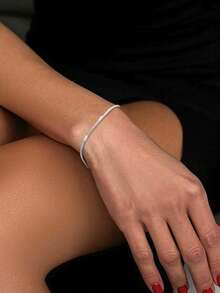 S925 Sterling Silver Chopin Chain Bracelet - Elegant And Minimalist, With An Independent Style. A Unique And Fashionable Accessory. - Bracelet - View 2