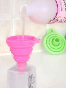 3pcs/1pc Foldable Silicone Funnel - Kitchen Telescopic Mini Oil Funnel, Home Cooking Tool, Portable Liquid Dispensing Funnel, Portable And Easy To Store, Convenient For Pouring Liquid, - Kitchen And Restaurant Essential (Random Color) - Multicolor - View 7