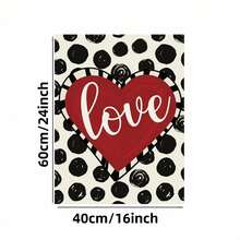 Enmarcado Póster plano 2D de corazón  |  de lunares negros, pieza de arte mural moderna, regalo de San Valentín, ideal para el hogar, dormitorios y decoración de bodas. - Enmarcado - Ver 5