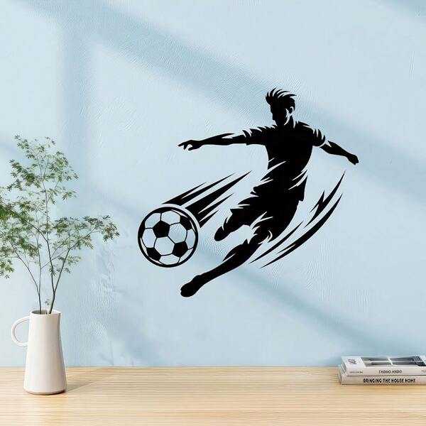 Football Player Wall Sticker, Waterproof And Removable Wall Decal, Suitable For Bedroom, Living Room, Entryway Home Decor