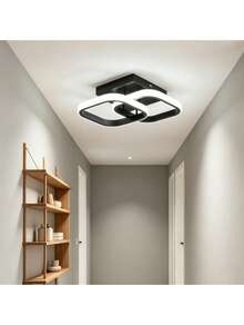LED Ceiling Light, Modern Square Energy-Efficient LED Ceiling Light, 22W LED Ceiling Light For Hallway, Office, Bedroom, Kitchen, Living Room. - Black - View 7