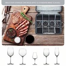 Foyego - Paquete de 2 cajas de almacenamiento para copas de vino con divisores recipientes de almacenamiento para embalaje y mudanza caja de almacenamiento de China para 12 cristalería copas de - GRIS CLARO2 PACK - Ver 7