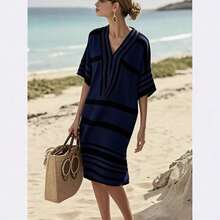 Women Midi Dresses - Red - View 5