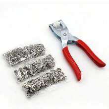Juego de Broches de Metal DIY, Incluye Alicates para Broches, Adecuado para Costura y Manualidades (9.5mm), Se Puede Usar para Ropa, Mochilas, Mamelucos de Bebé, Proyectos de Costura y Manualidades. - plata - Ver 5