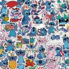 50 piezas Pegatinas Disney Stitch Exquisitas y Divertidas Pegatinas Decorativas para Cuadernos Fundas de Teléfono Pegatinas Creativas de Dibujos Animados - 1 Set - Ver 1