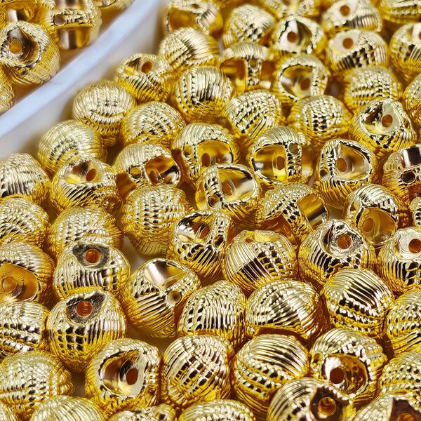 100PCS Invisible String 10mm Offset Hole Decorative Loose Beads Gold Handmade Beading Materials Suitable For Earrings Bracelets Necklaces Hair Accessories Bags Stationery Decoration Clothing Buttons Accessories