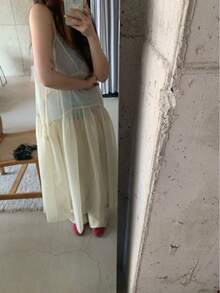 Women Long Dresses - Apricot - View 6