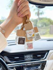 Juego de regalo de adorno colgante de aromaterapia para coche, botellas difusoras de ambientador para coche con múltiples aromas, diseño de tapa de madera, accesorios decorativos de fragancia para coche, difusor de aroma colgante portátil para el interior del coche, diseño de fragancia de larga duración, opciones de combinación de múltiples aromas, adecuado para la decoración interior de sedán, SUV y camión, mejora la atmósfera del interior del coche, empaque de caja de regalo exquisito adecuado como regalo de accesorio para coche - A - Ver 10
