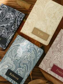 Takeoak 1PC Custom Hot Stamping Vintage Paisley Patten Passport Cover Custom Retro Passport Cover Personalized Name Boho Passport Holder For Travel Essentials, RFID Blocking Travel Document Organizer For Women And Men Unique Holiday Gift - Multicolor - View 8