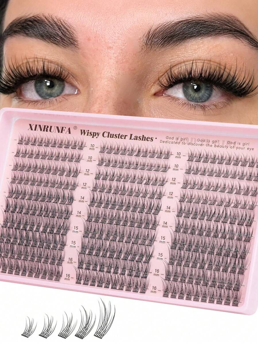 Lash Clusters Wispy 10-16mm Eyelash Clusters Natural DIY Cluster Eyelash Extensions Lash Individual 300pcs Short C Curve - C - View 1