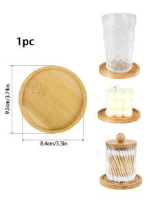 1/2/4 buah Stoples Penyimpanan Kosmetik Bening dengan Tutup Bambu, Organizer Kamar Mandi Plastik PS untuk Kapas, Cotton Bud, Spons Rias, Pisau Cukur, Aksesoris Rambut, Perhiasan & Barang Kecil, Berbagai Pilihan Paket - beraneka warna - View 13