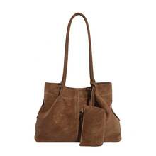 Bolso de mano moderno y versátil para mujer, estilo casual elegante con un toque de alta gama, bolso de hombro estiloso ideal para ir de compras. - Marrón - Ver 7
