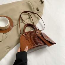 Bolso de mano moderno y versátil para mujer, estilo casual elegante con un toque de alta gama, bolso de hombro estiloso ideal para ir de compras. - marrón - Ver 10