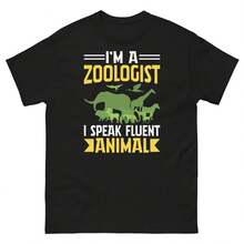 Ich bin Zoologe Ich spreche fließend Tier Zoologie Tierliebhaber Herren Klassisches T-Shirt - Form - Übersicht 1
