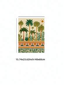 1pc Frameless Folk Art Palm Tree Tropical Print, Boho Botanical Poster For Bedroom, Dorm, Living Room, Back To School, Funky Posters, Gift - Palm Trees - View 12