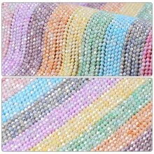 1 Strand 4mm Multi-Color Gradient Glass Seed Beads, Approx. 98pcs, DIY Jewelry Making Materials For Necklace, Bracelet, Headpiece, Earrings - DIY Water-dyed Porcelain Beads - View 6