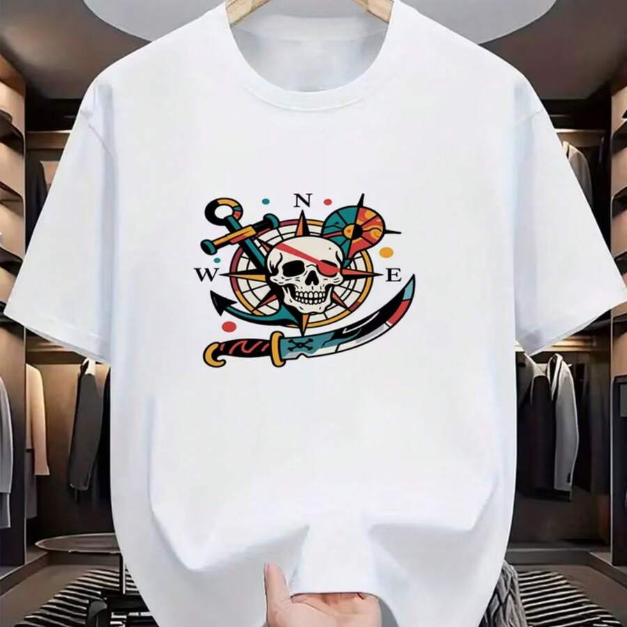 Printed T-Shirt For Men And Women - White - View 1