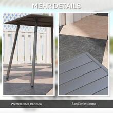 طاولة حديقة من الصلب 80 * 80 * 74 سم، طاولة بوفيه مقاومة للطقس بإطار من الصلب، مانعة للانزلاق، طاولة تخييم ل- 4 أشخاص، طاولة شرفة، طاولة حديقة، طاولة طعام خارجية للحديقة والشرفة والرواق، رمادي - رمادي - مشاهدة 6