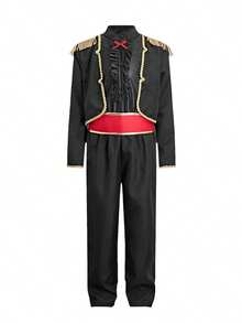 3pcs/Set Boys' Spanish Bullfighter & Flamenco Dancer Costume, Halloween/Carnival Theme Roleplay Outfit, Suitable For School Performance And Back To School Wear (Top+Pants+Belt) - Black - View 12