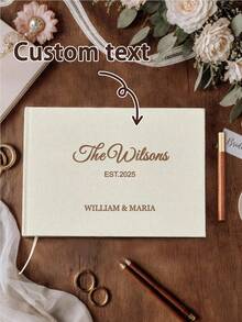Customized Linen Wedding Guest Book, Personalized Linen Hard Cover Photo Album, Wedding Photo Guestbook, Wedding Memento And Anniversary Scrapbook, Perfect Gift - Multicolor - View 19
