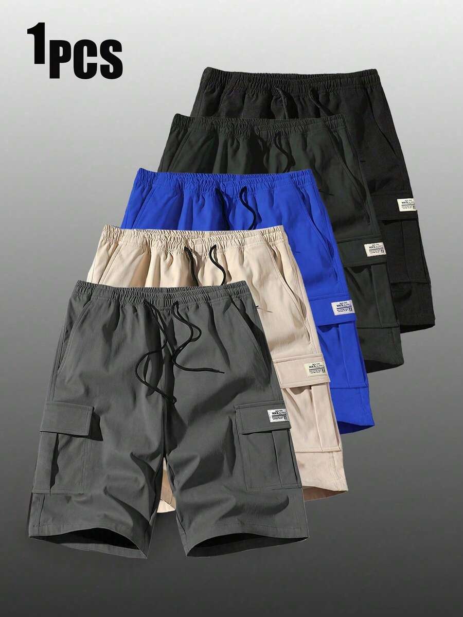 Plus Size Men's Casual Cargo Shorts, Loose Fit Outdoor Sports Pants Summer - Grey - View 1