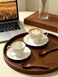 1/6 Set European Embossed Ceramic Cup And Saucer, 90ml/200ml, Afternoon Tea Cup Set, Suitable For Espresso And Latte, Microwave , Ideal For Home, Office, Cafe, Perfect Daily Tableware, Suitable For Graduation, Birthday, Easter, Back To School, National Day, Housewarming Gifts - Multicolor - View 10