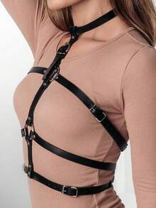1pc Women's Dark Punk Style Suspender Belt, Sexy Party Clubbing Date Outfit - Black - View 2