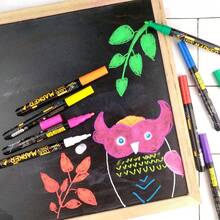 8-12 Colors Erasable Liquid Chalk Markers, Fluorescent Pens For Chalkboard, Neon Blackboard, Menu Board, Glass, Windows - Ideal For Creative Expression! - Multicolor - View 11