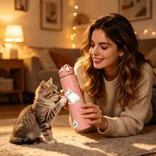 1/5pcs 750ml Cute Cat Print Water Bottle With Strap - Leak-Proof Sports Water Bottle With Various Adorable Cartoon Cat Designs In Light Blue, Blue, Purple And Pink, Suitable For Cat Lovers, Children, Teenagers And Students For School, Fitness, Outdoor Activities Or Daily Use. Also A Cute And Fun Gift For Birthday, Back To School Or Any Special Occasion. - Multicolored Kitten - View 2