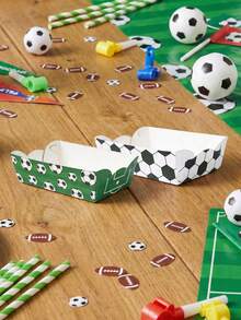 Soccer Theme Birthday Plates, 12pcs Colorful Rectangular Paper Trays, Soccer Party Food Trays And Decorations - Multicolor - View 5