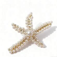 3件/組復古珍珠裝飾海星髮夾，實用便捷的髮髻造型工具，時尚百搭，優雅髮飾，適合女性與女孩日常休閒穿著、海灘旅行及其他場合 - 彩色 - 查看 10