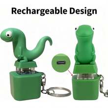 2026 New Lizard Shape Rechargeable Keychain, Sound & Colorful Light Button Toy, Portable Anxiety Relief For Car Acessesories, Bag Charms, Perfect Unique Father's Day Gift For Men, Stress Toy - 1 - View 8