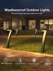 LED Solar 7-Shaped Ground Lights, Yard Decorative Lights, Suitable For Lawn, Garden, Outdoor, Park Landscape Atmosphere Lighting Ground Lights, Lighting Lights, Solar Ground Lights - Floor Lamp - View 3
