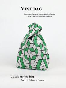 1个卡通猫咪图案钩针编织透气轻便可折叠手提袋，用途广泛，可作手提包、化妆品袋、书籍袋，适合休闲、度假、通勤、购物、摄影、露营、徒步旅行、返校、旅行、节日、学生、母亲节礼物等各种场合，四季皆宜。 - 彩色 - 查看 5