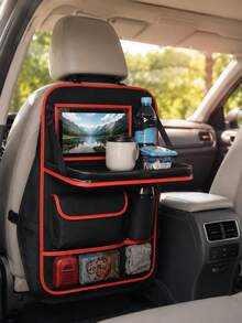 Bolsa de almacenamiento universal para asiento de coche con bandeja para tableta, organizador multifuncional que mantiene el interior del coche ordenado y organizado - A - Ver 10