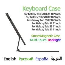 Keyboard Case For Galaxy Tab S10 Lite/S10 FE/S9 FE 10.9 Inch Magic Keyboard For Tab S9/S8/S7 11" Smart Magnetic Cover Model X400/X406 Multi-Touch Backlight - View 3