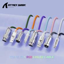 ATTACK SHARK C01 ULTRA RGB Coiled Cable USB-C To A Spiral Gaming Cable For Mechanical Keyboard - View 9