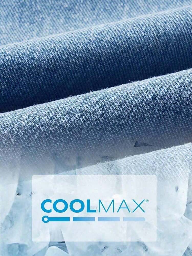 PETITE Pantalones cortos vaqueros de mujer con botones frontales, estilo sencillo y varios bolsillos, para un uso casual diario - Azul lavado medio - Añade 7