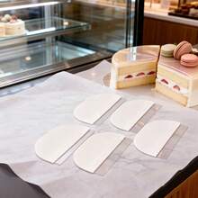 2/5 piezas Rasqueta para crema de pastel, Rasqueta suave transparente de plástico, Herramienta alisadora de pastel, Nivelador de crema, Rasqueta para dar forma a la crema batida y mousse, Juego de herramientas esenciales para decoración de pasteles en el hogar - Ver 5