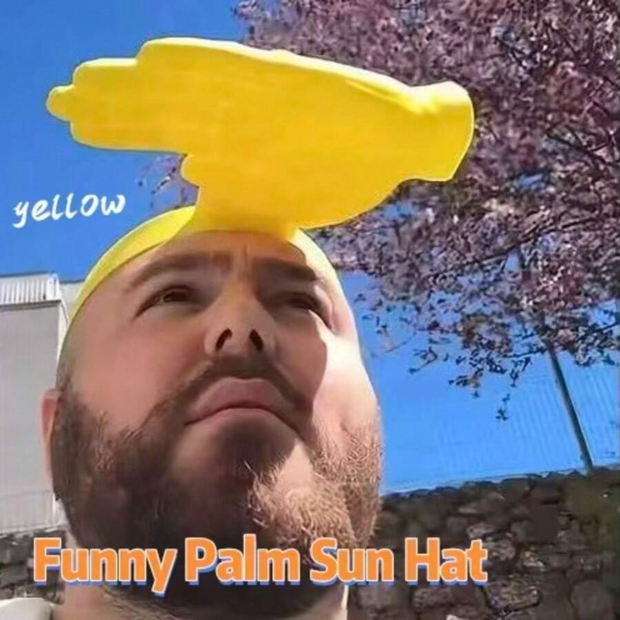 Palm-Shaped Sun Hat, Creative Funny Summer Hat, Outdoor Sun Protection, Prank Toy, Outdoor Fun Toy Gift, Portable Outdoor Leisure Toy, Casual Prank Entertainment Small Gift