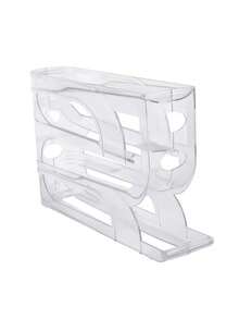 3-Layer Automatic Rolling Kitchen Egg Storage Box - Transparent Plastic Space Saving Partition, Anti Slip Design, Egg Storage Rack Suitable For Refrigerator, Food Storage Room And Door Storage - Suitable For Eggs And Other Items - Multicolor - View 8