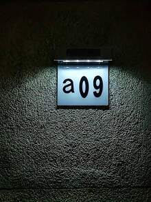 1 pièce Lumière solaire de numéro de maison, lampe d'adresse LED étanche IP65 pour extérieur, plaque de porte murale alimentée par énergie solaire avec allumage/extinction automatique, décoration de numéro de maison visible de nuit pour jardin, cour, rue, cadeau de pendaison de crémaillère - Blanc - Voir 7
