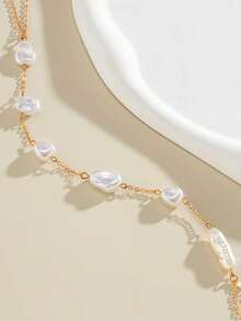 Sexy Vacation Style Pearl-Shaped Chest Chain Accessory. Simple And Unique Baroque Body Chain For Women. - Multicolor - View 4