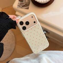 Kavenfort Fashionable INS Style Polka Dot Phone Case, Compatible With Apple 17, 16 Pro, Anti-Drop 15, Macaron Color Block 14, Soft Case 13, Girly, Geometric, Minimalist, Fresh & Simple, Color Block Style, Niche, INS Style - Green - View 4