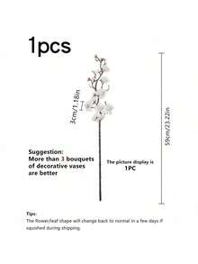 1pc/3pcs/5pcs/10pcs 23.22 Inch Bendable Artificial Silk Sakura Flower Branches With Leaves, Suitable For DIY Flower Wall, Scene Decoration, Vase Arrangement In Living Room/Bedroom, Wedding, Party, Tabletop Decor. Deciduous In Autumn/Winter - White - View 10